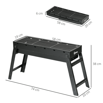 Outsunny Portable Charcoal Grill with Pull-Out Charcoal Basin