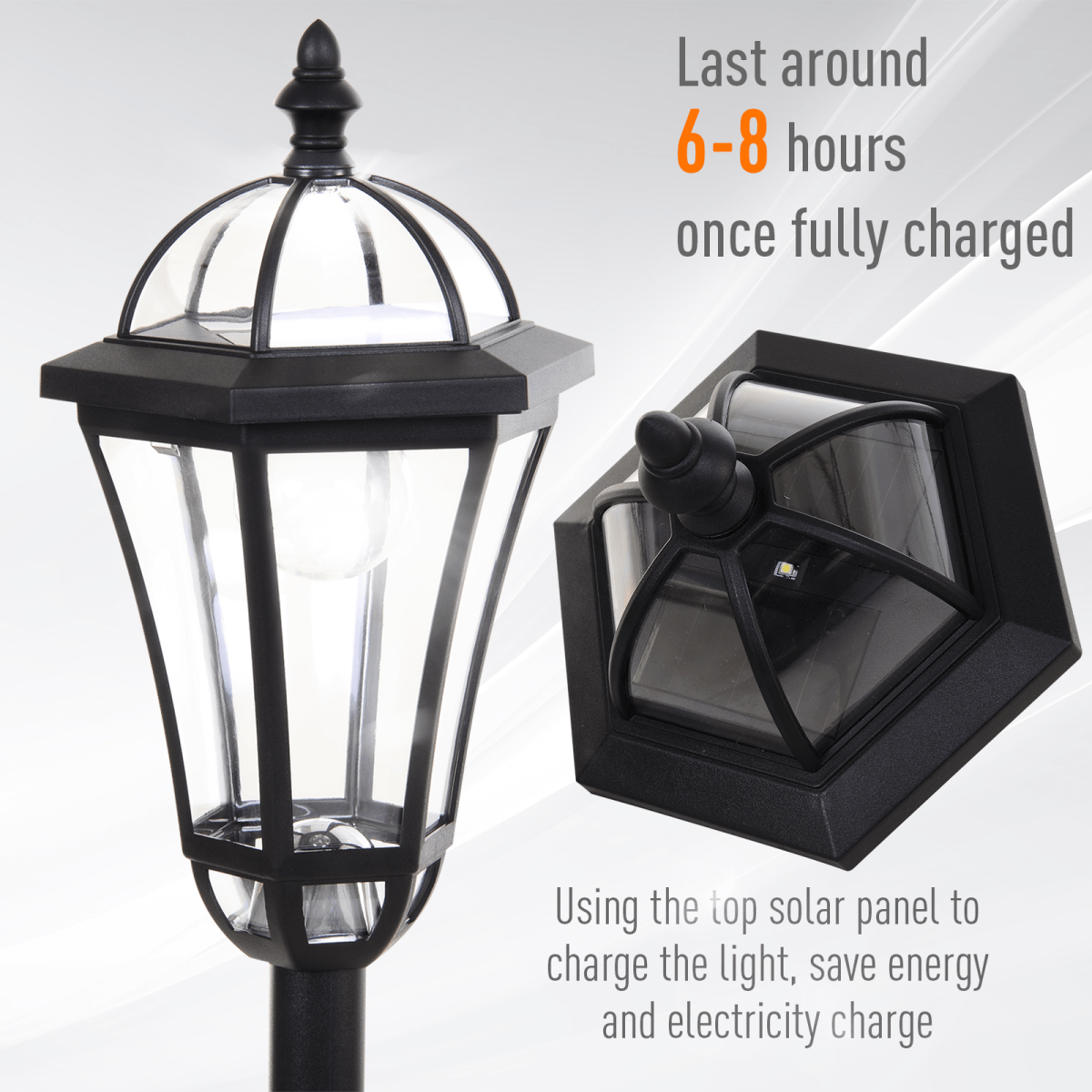 Solar Powered Garden Lamp Posts- 2 PCS LED Garden Lights