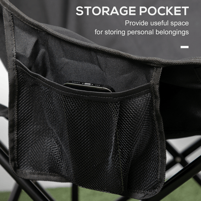 Outsunny Folding Camping Chair with Carrying Bag and Storage Pocket, Black