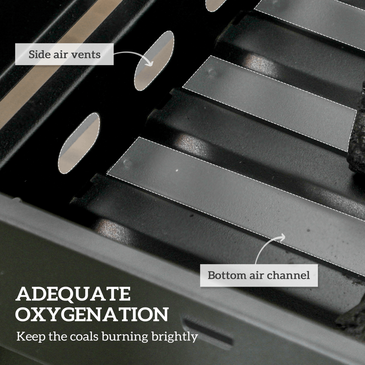 Outsunny Portable Charcoal Grill with Pull-Out Charcoal Basin