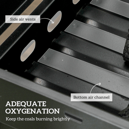 Outsunny Portable Charcoal Grill with Pull-Out Charcoal Basin