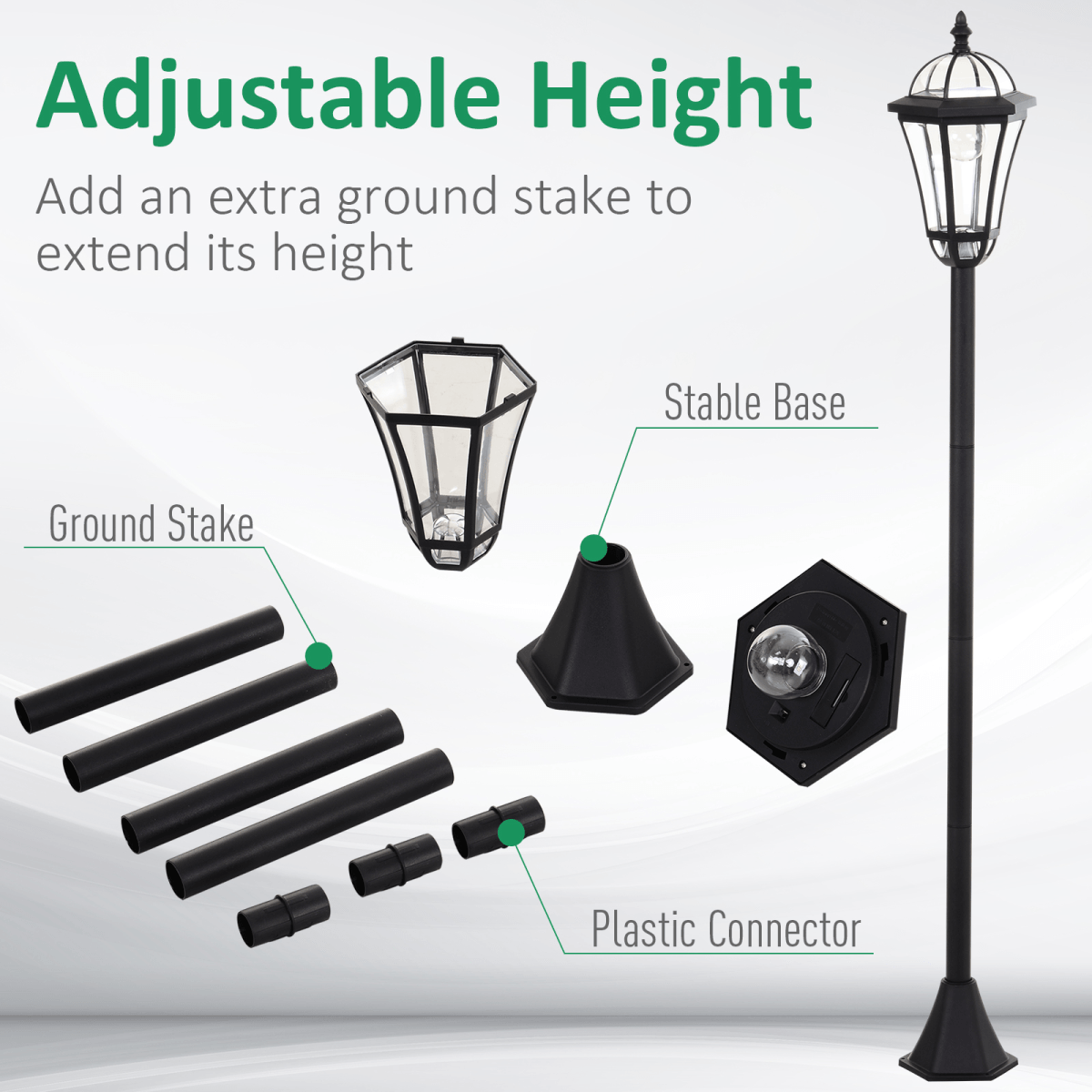 Solar Powered Garden Lamp Posts- 2 PCS LED Garden Lights
