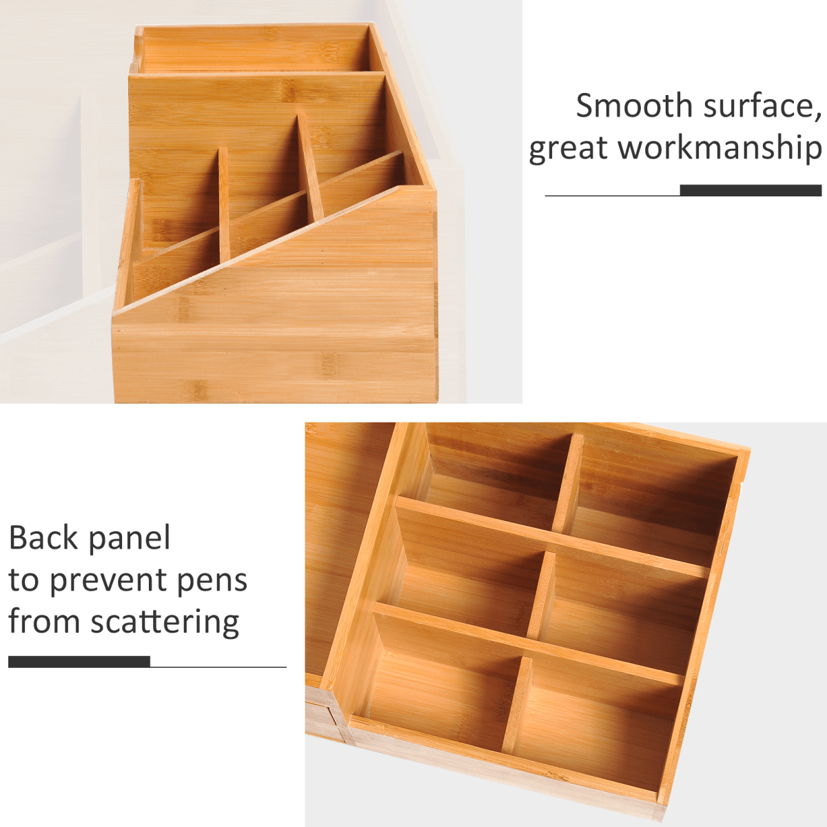 Bamboo Desktop Organiser For Home Office, School or Studio