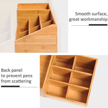 Bamboo Desktop Organiser For Home Office, School or Studio
