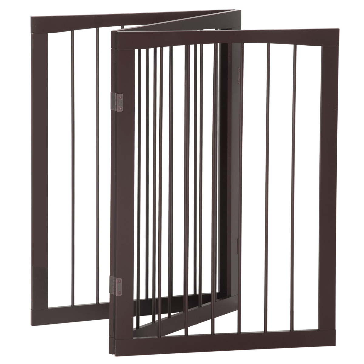 Folding Pet Gate Dog Fence Child Safety Indoor Durable Free Standing Metal