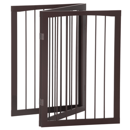 Folding Pet Gate Dog Fence Child Safety Indoor Durable Free Standing Metal