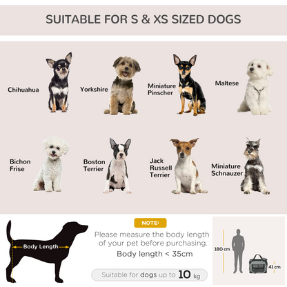 PawHut Folding Pet Carrier Bag House With Cushion Storage, Grey 60x41.5x41cm