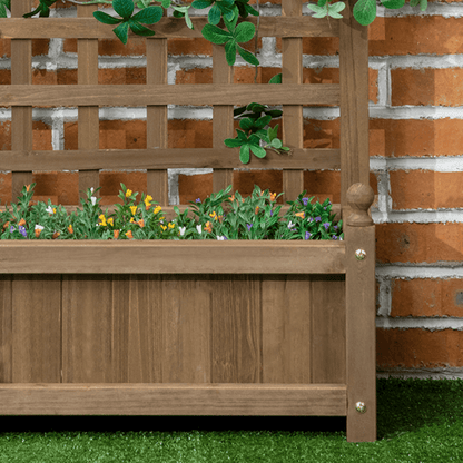 Garden Planters with Trellis for Climbing Vines Indoor Outdoor Brown