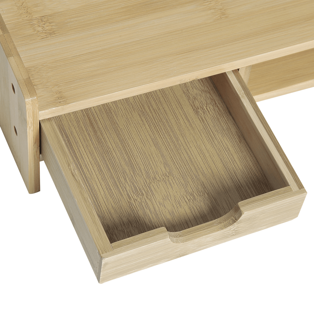Monitor Riser Laptop PC Plinth Stand Desktop Organiser With Drawer Bamboo