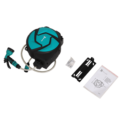 10M Water Hose Reel Compact Garden Auto Retract Spray