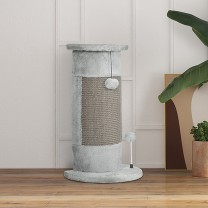Corner 58cm Cat Scratching Post with Covered Plush, Sisal Rope & Toy Balls