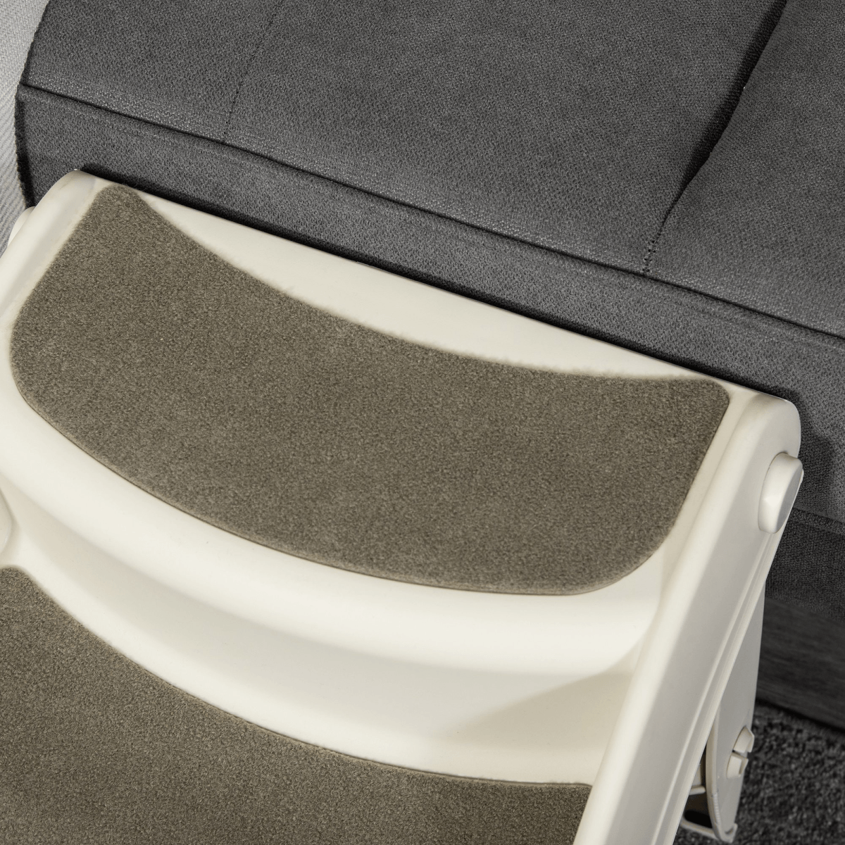 Portable Dog Steps Non-slip Pet Stairs 3-Step Design for High Beds Sofas, Cream