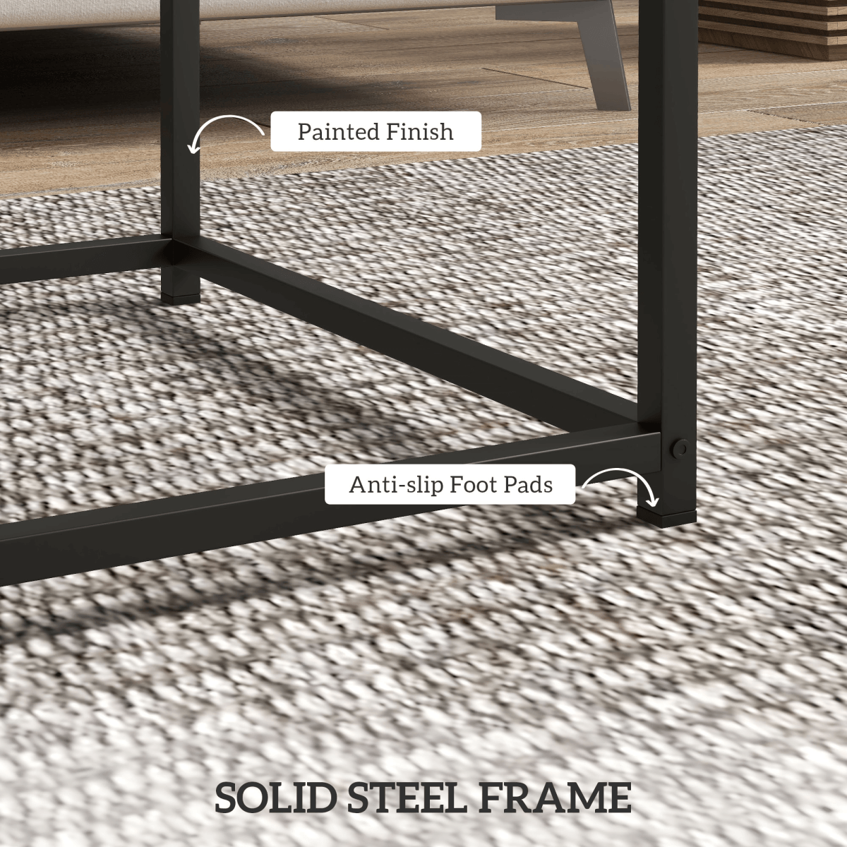 HOMCOM Coffee Table Set of 2, Nest of Tables with 3.5cm Thick Tabletop