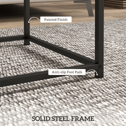 HOMCOM Coffee Table Set of 2, Nest of Tables with 3.5cm Thick Tabletop