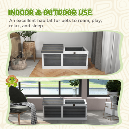 Tortoise House with Openable Top, Tray, for Indoor and Outdoor use - Grey