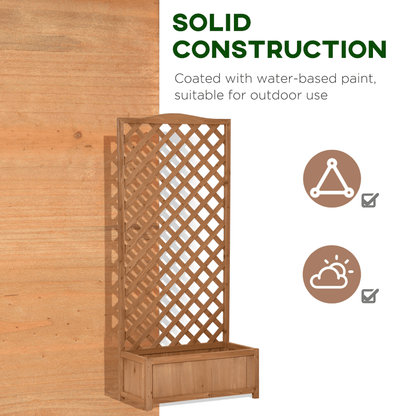 Garden Wooden Planter Box with Trellis 76x36x170cm