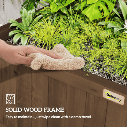 Wooden Trellis Planter with Drain Holes, Privacy Screen Raised Beds for Garden