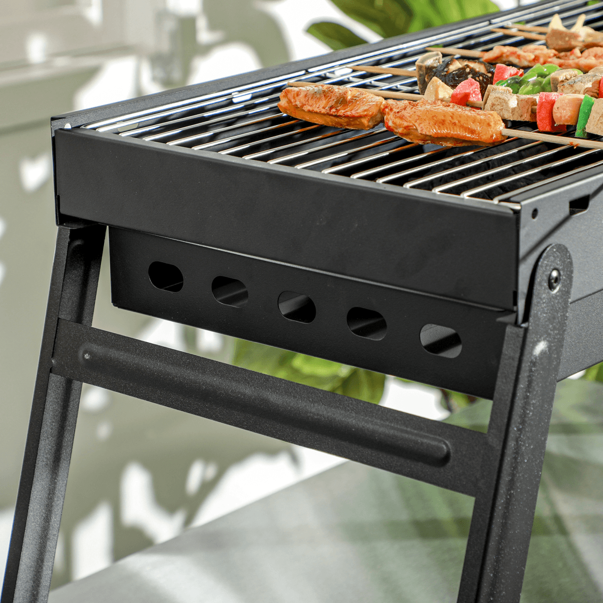 Outsunny Portable Charcoal Grill with Pull-Out Charcoal Basin