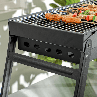 Outsunny Portable Charcoal Grill with Pull-Out Charcoal Basin