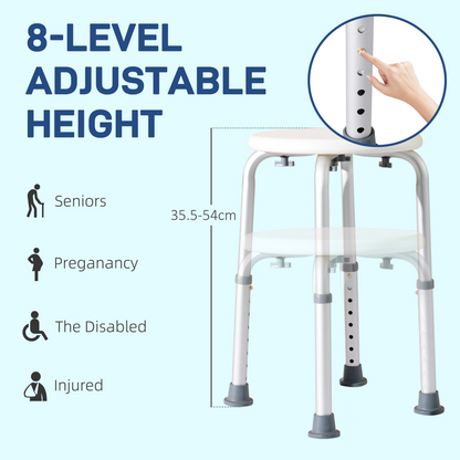 Bath Chair Shower Seat Safety Bathroom Elderly Aids Adjustable Position HOMCOM
