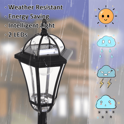 Solar Powered Garden Lamp Posts- 2 PCS LED Garden Lights