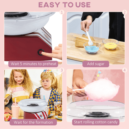 Candy Floss Machine, 450W-Red/White