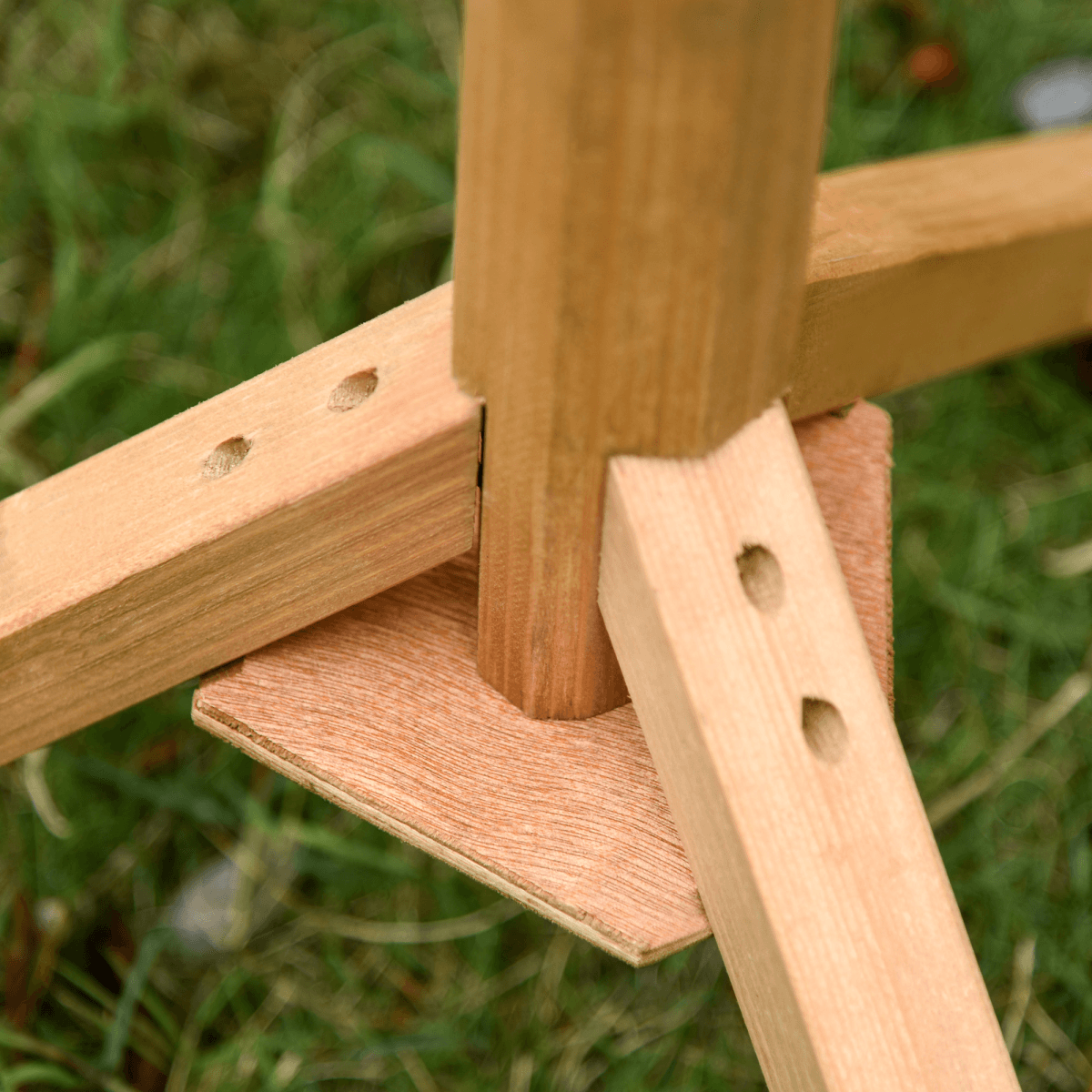 Wooden Bird Feeder Stand for the garden natural wood design for attracting birds