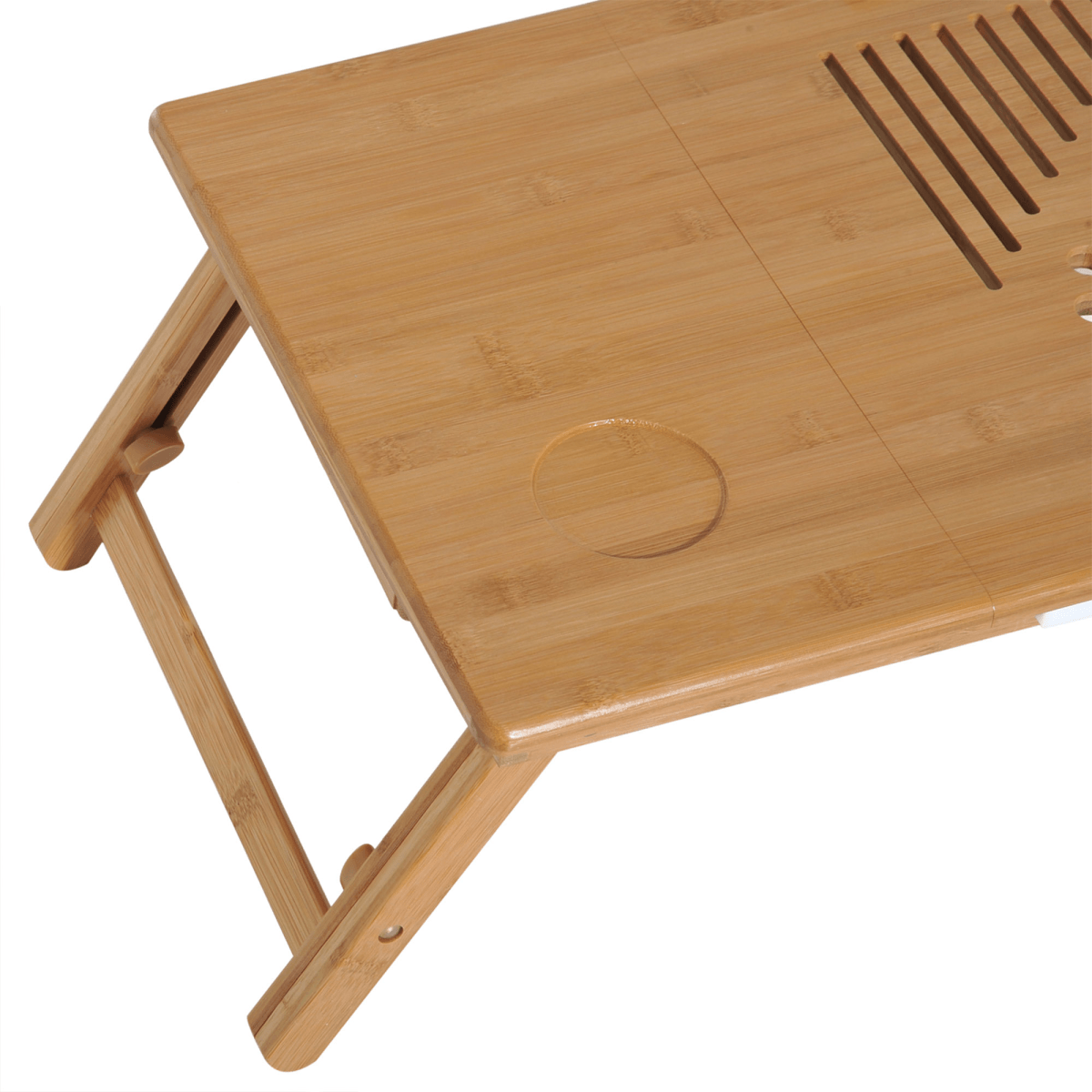 Portable Laptop Desk Notebook Tray PC Bed Drawer Adjustable Bamboo HOMCOM