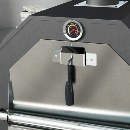 Outsunny Outdoor Pizza Oven Charcoal Grill with Rain Cover, Shelf and Wheels