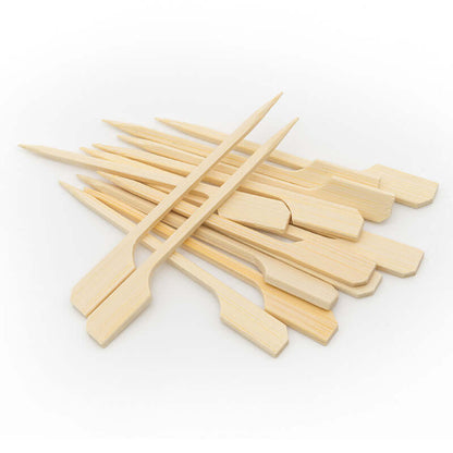 18cm Bamboo Paddle Skewers - Pack of 50 | Bamboo Cocktail Picks for Kebabs, Burgers, Appetisers, Fruit, BBQ & Crafts (50, 18cm / 7 Inch)