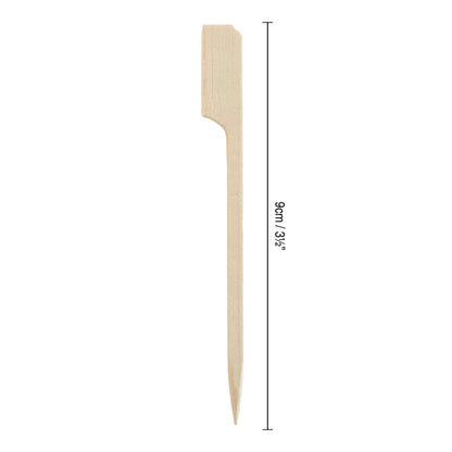 9cm Bamboo Paddle Skewers - Pack of 50 | Bamboo Cocktail Picks for Kebabs, Burgers, Appetisers, Fruit, BBQ & Crafts (50, 9cm / 3½ Inch)