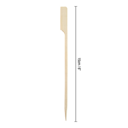 15cm Bamboo Paddle Skewers - Pack of 50 | Bamboo Cocktail Picks for Kebabs, Burgers, Appetisers, Fruit, BBQ & Crafts (50, 15cm / 6 Inch)