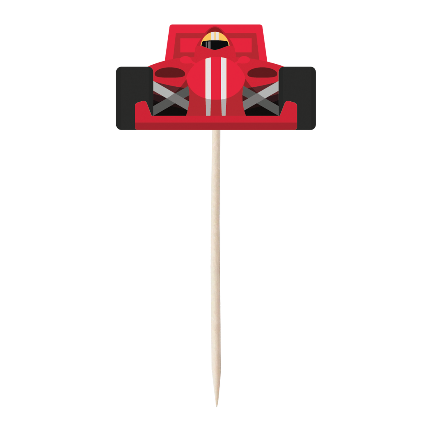 Racing Car & Chequered Flag Cupcake Toppers Set - 24pc - Birthday Celebration Cupcake & Cake Decorations