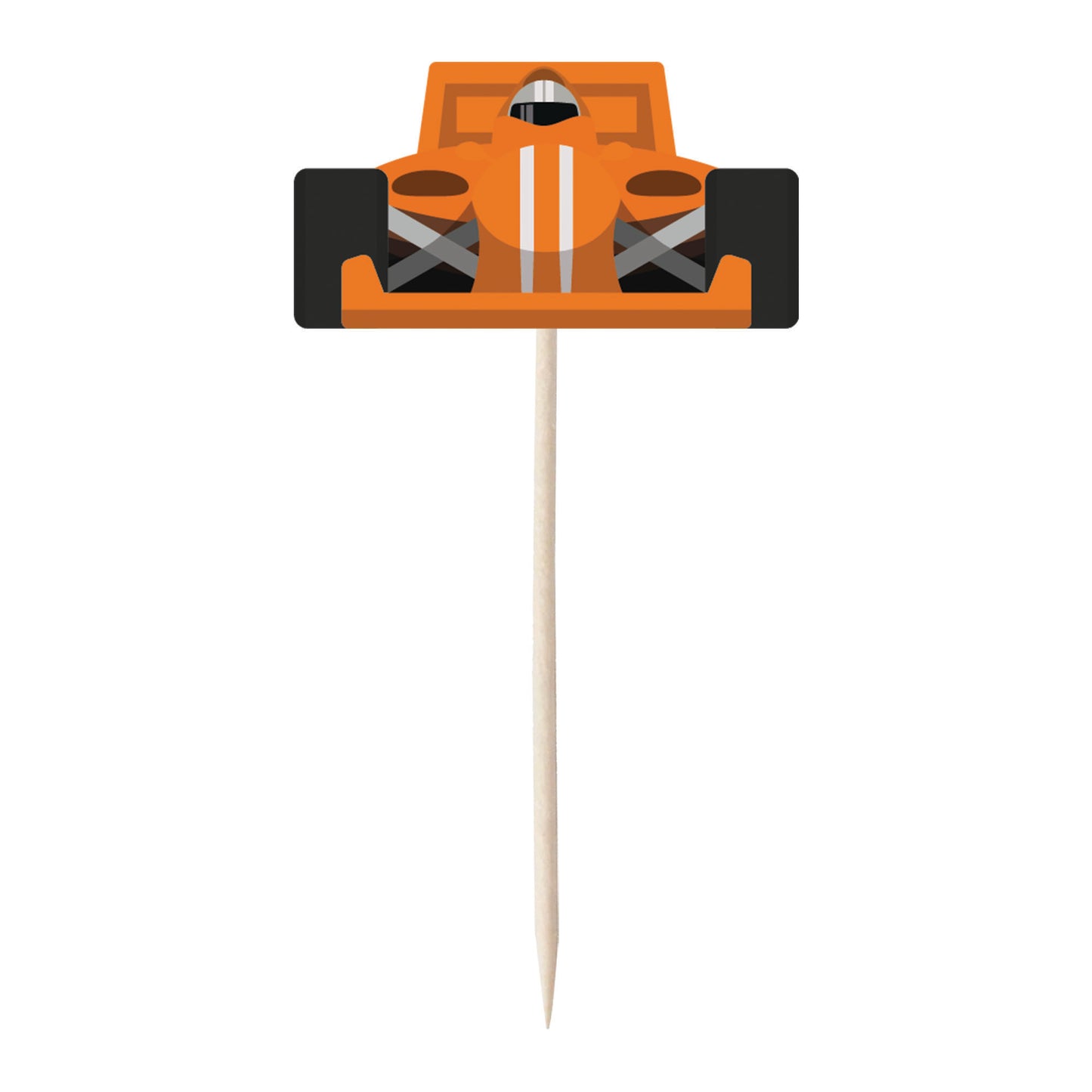 Racing Car & Chequered Flag Cupcake Toppers Set - 24pc - Birthday Celebration Cupcake & Cake Decorations