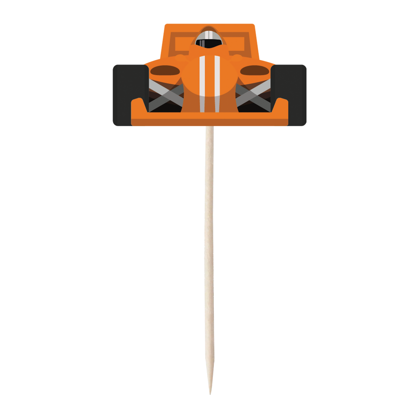 Racing Car & Chequered Flag Cupcake Toppers Set - 24pc - Birthday Celebration Cupcake & Cake Decorations