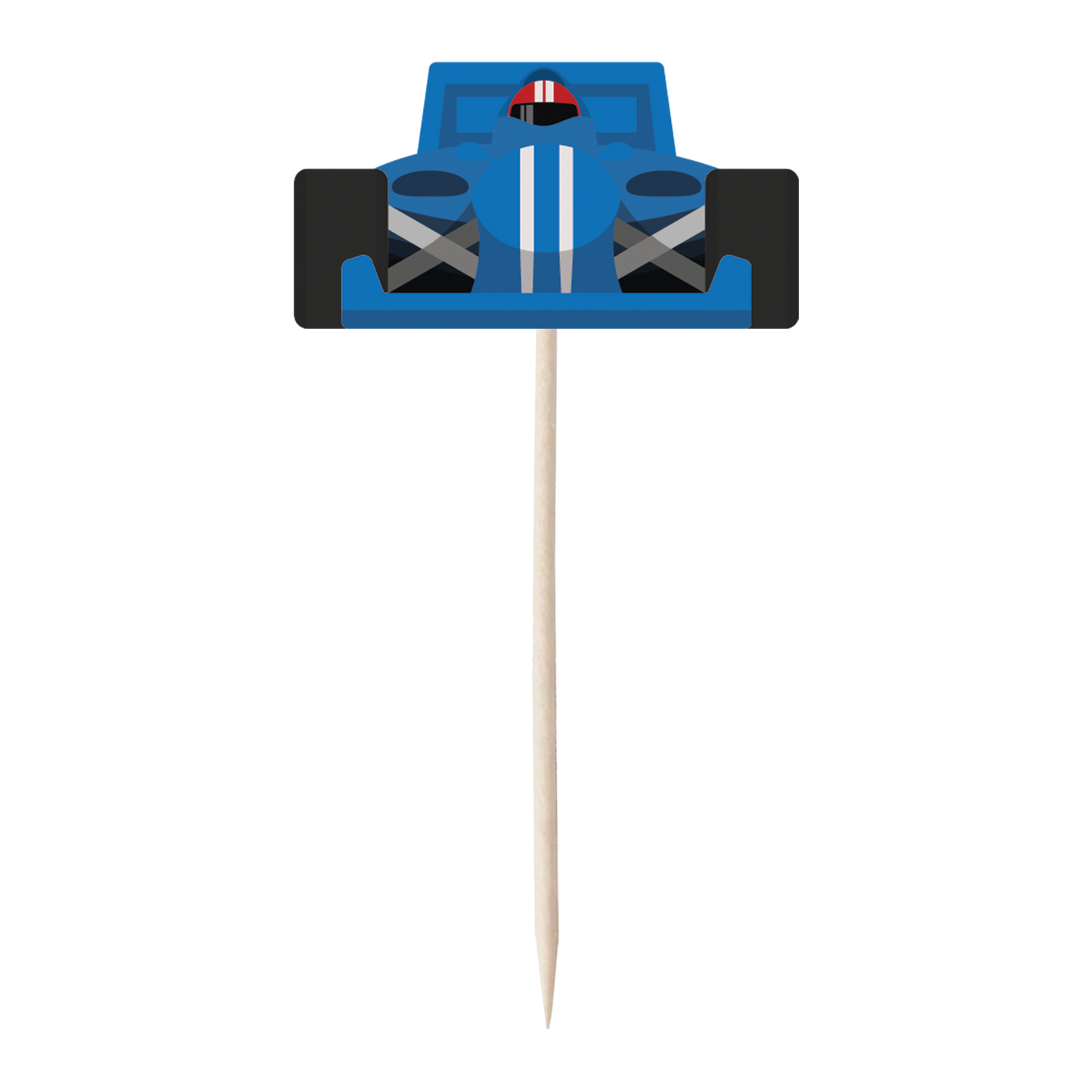 Racing Car & Chequered Flag Cupcake Toppers Set - 24pc - Birthday Celebration Cupcake & Cake Decorations