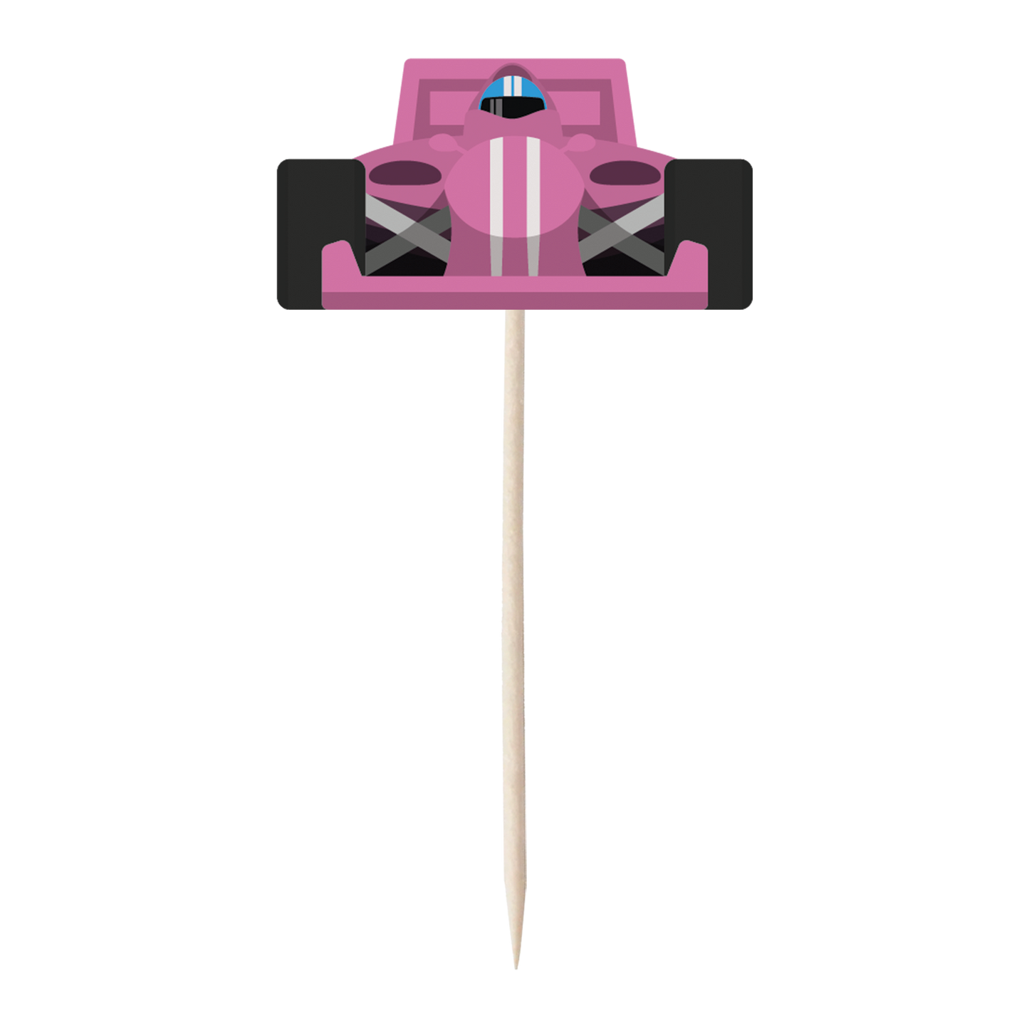 Racing Car & Chequered Flag Cupcake Toppers Set - 24pc - Birthday Celebration Cupcake & Cake Decorations