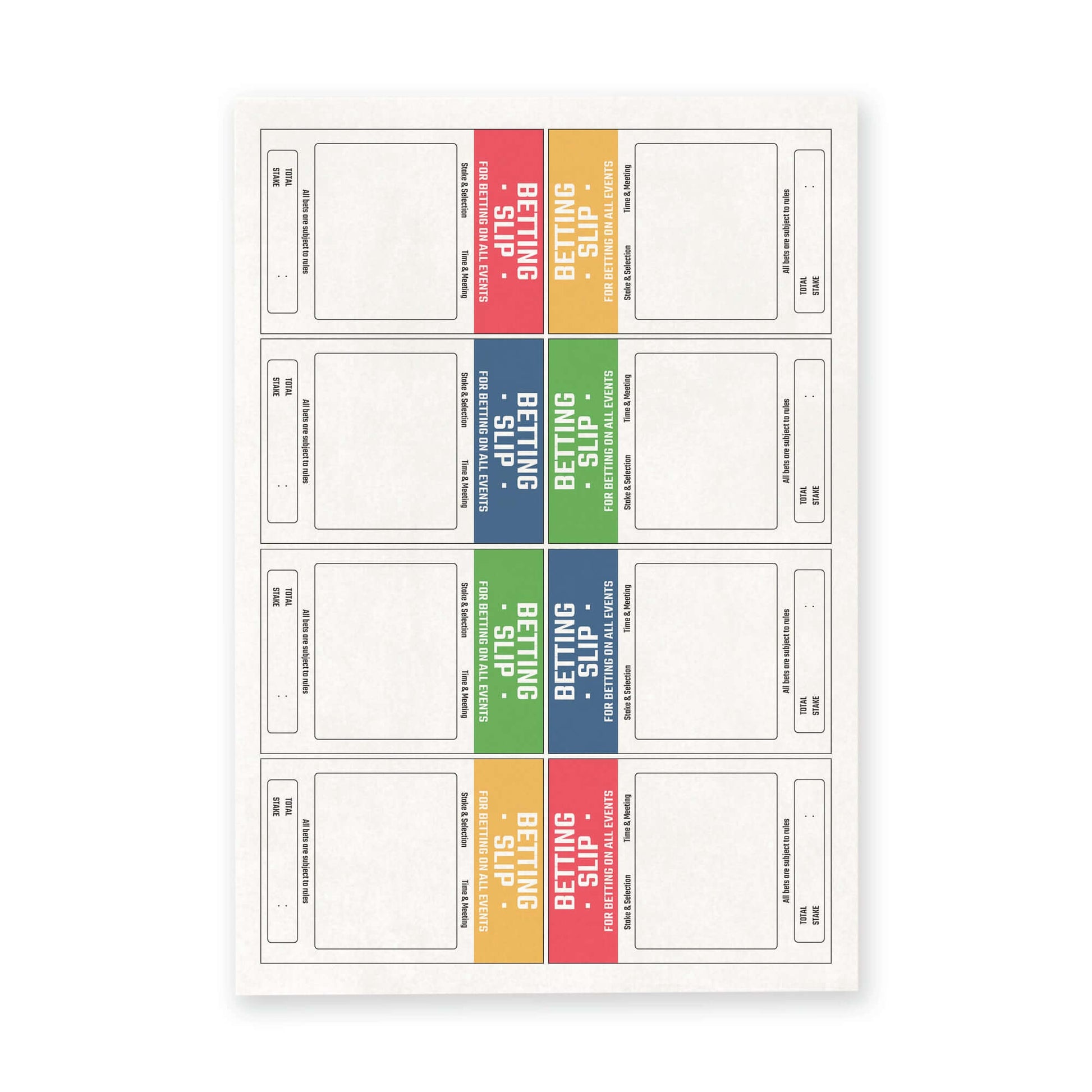 Edible wafer decorations featuring fake betting slips on a high-quality rice paper sheet, ideal for cake and dessert toppings.