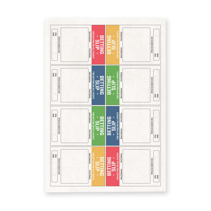 Edible wafer decorations featuring fake betting slips on a high-quality rice paper sheet, ideal for cake and dessert toppings.