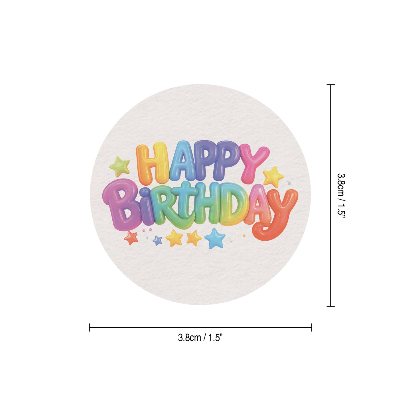 24 x Happy Birthday Edible Wafer Cupcake Toppers – Pre-Cut 3.8cm Birthday Cake Decorations – Thick Wafer Paper – Colourful Cupcake Toppers for Kids & Adults