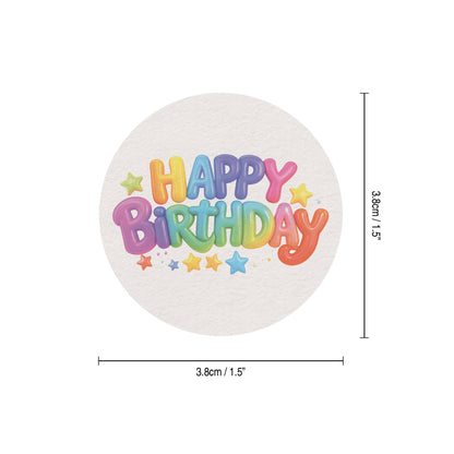 24 x Happy Birthday Edible Wafer Cupcake Toppers – Pre-Cut 3.8cm Birthday Cake Decorations – Thick Wafer Paper – Colourful Cupcake Toppers for Kids & Adults