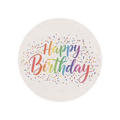 24 x Happy Birthday Edible Wafer Cupcake Toppers – Pre-Cut 3.8cm Birthday Cake Decorations – Thick Wafer Paper – Colourful Cupcake Toppers for Kids & Adults