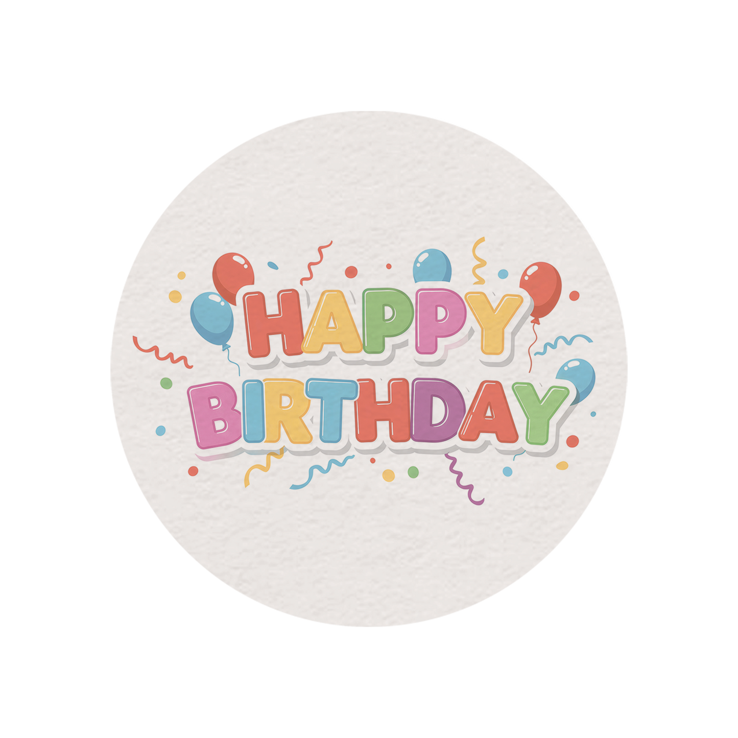 24 x Happy Birthday Edible Wafer Cupcake Toppers – Pre-Cut 3.8cm Birthday Cake Decorations – Thick Wafer Paper – Colourful Cupcake Toppers for Kids & Adults