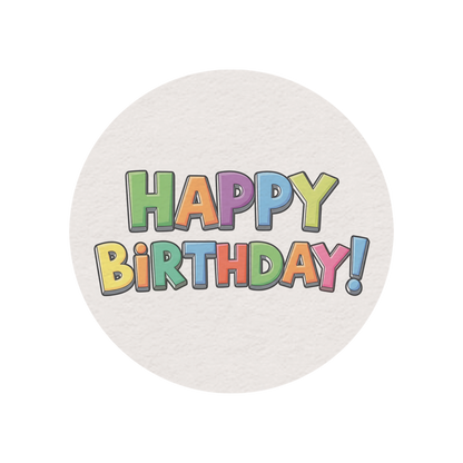 24 x Happy Birthday Edible Wafer Cupcake Toppers – Pre-Cut 3.8cm Birthday Cake Decorations – Thick Wafer Paper – Colourful Cupcake Toppers for Kids & Adults