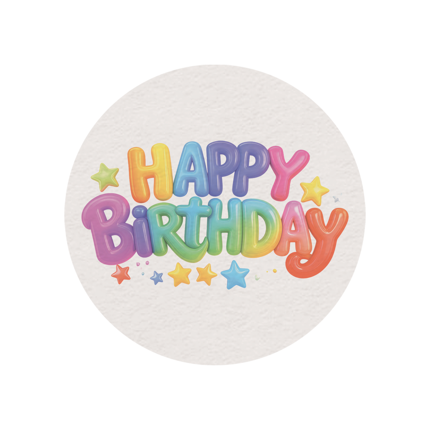 24 x Happy Birthday Edible Wafer Cupcake Toppers – Pre-Cut 3.8cm Birthday Cake Decorations – Thick Wafer Paper – Colourful Cupcake Toppers for Kids & Adults