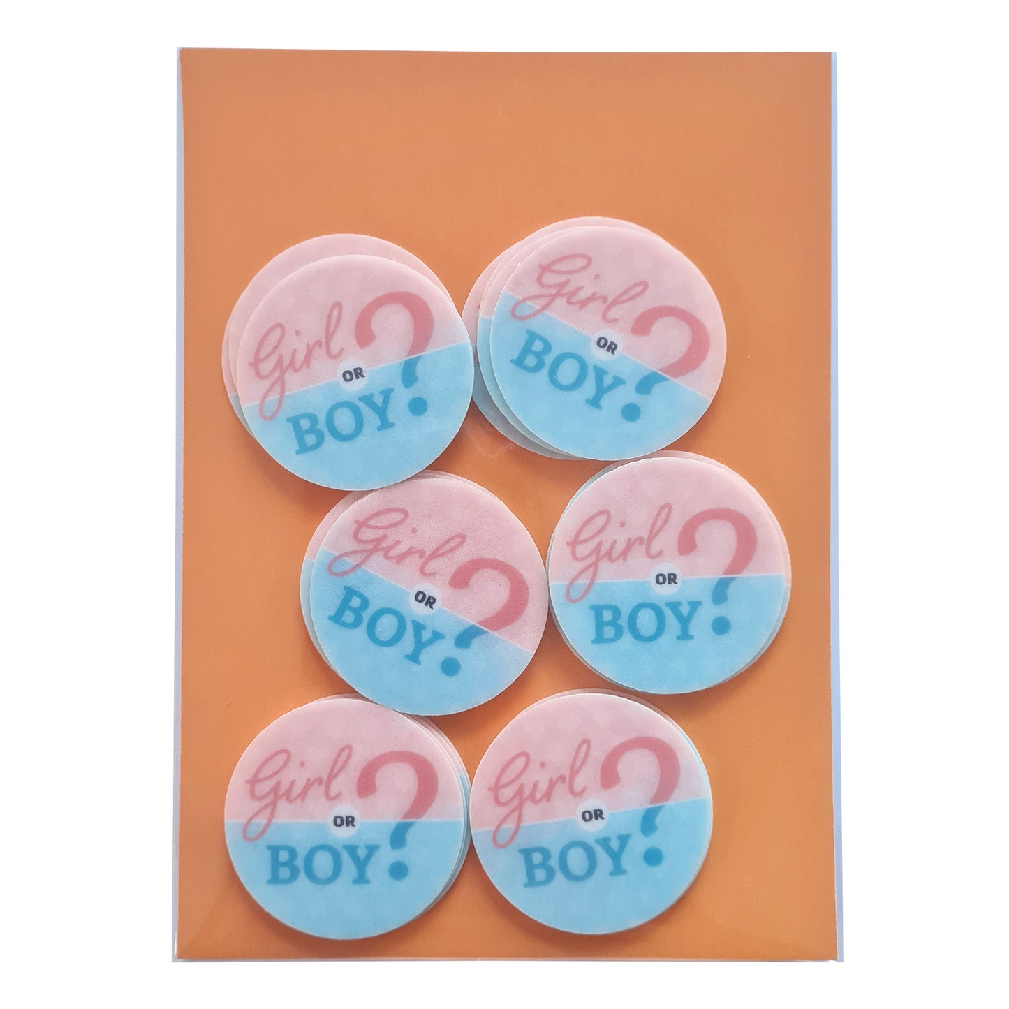 24 x Girl or Boy? Baby Shower Edible Wafer Cupcake Toppers – Pre-Cut 3.8cm Football Cake Decorations – Thick Wafer Paper – Gender Reveal Cakes & Cupcakes