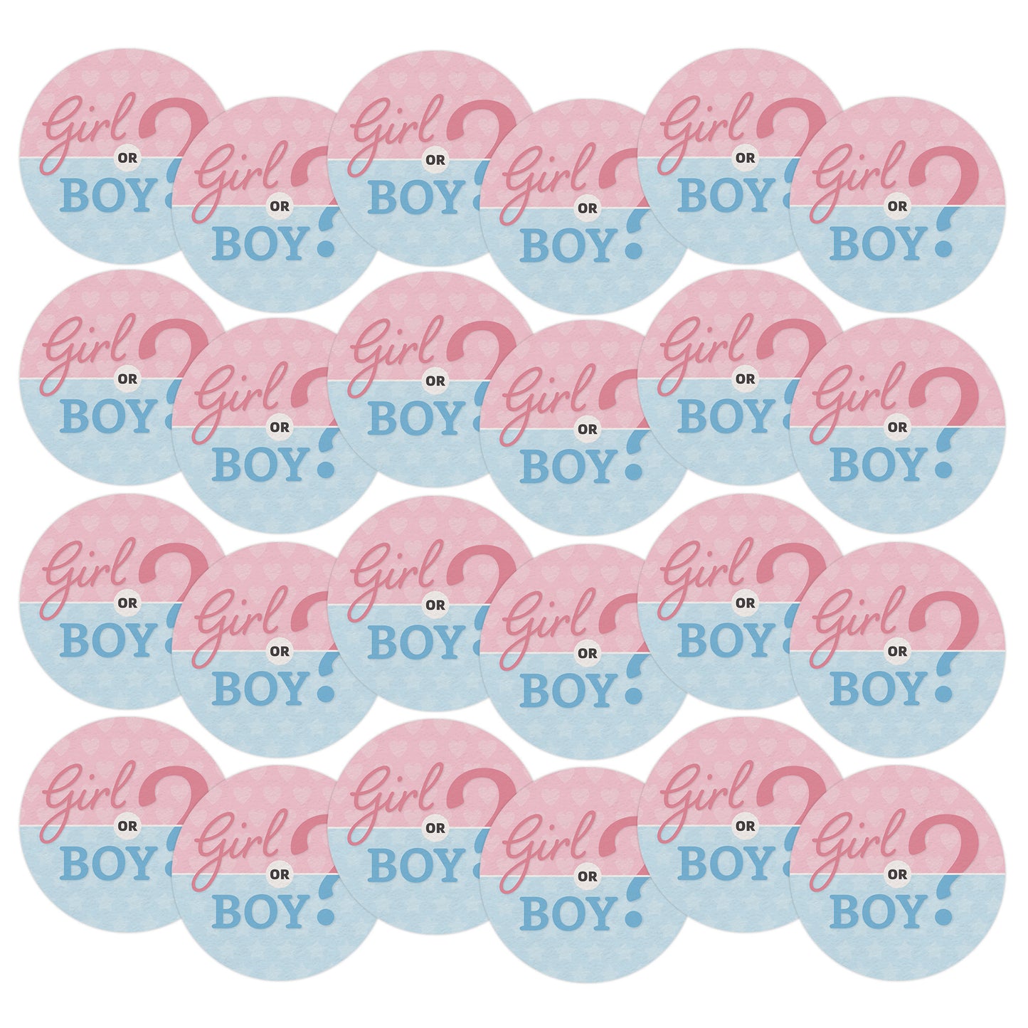 24 x Girl or Boy? Baby Shower Edible Wafer Cupcake Toppers – Pre-Cut 3.8cm Football Cake Decorations – Thick Wafer Paper – Gender Reveal Cakes & Cupcakes