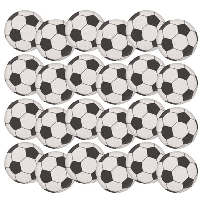 24 x Football Edible Wafer Cupcake Toppers – Pre-Cut 3.8cm Football Cake Decorations – Thick Wafer Paper – Boys Birthday, Football Parties, Cakes & Cupcakes
