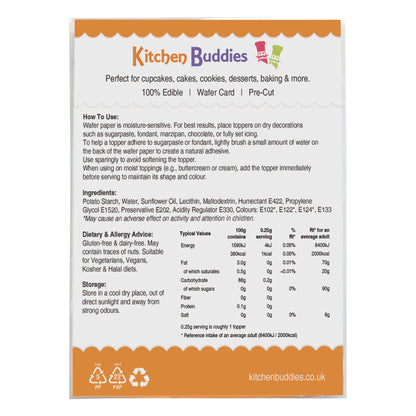 24 x Mother's Day Edible Wafer Cupcake Toppers – Pre-Cut 3.8cm Cake Decorations – Thick Wafer Paper – Messages for Mum Ideal for Cakes & Cupcakes