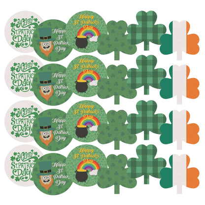 24 x St. Patrick's Day Edible Wafer Cupcake Toppers – Pre-Cut 3.8cm Cake Decorations – Thick Wafer Paper – Ideal for Cakes & Cupcakes